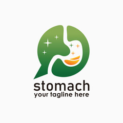 stomach consult logo design template, medical logos, people health icon design