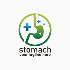 stomach care logos, health clinic logo design vector, people icon design