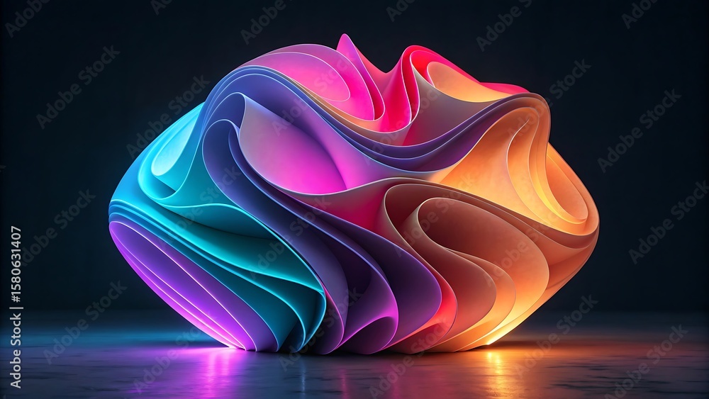 Poster a vibrant abstract shape with a colorful gradient design
