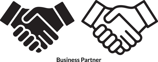 Obraz premium Modern business partnership icon with diverse color options and clean typography