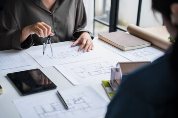 Architecture drawing on architectural Creative project business architecture building...