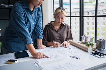 Architecture drawing on architectural Creative project business architecture building...