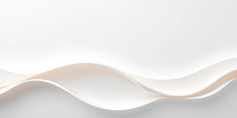 Obraz premium Abstract white paper cut wave background Elegant, flowing curves create a modern design, flowing, geometric