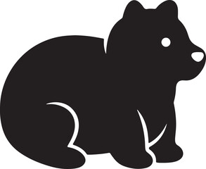 Black bear silhouette illustration representing wildlife and nature in a clean vector graphic