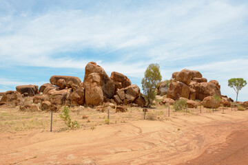 Large rock formation in the desert