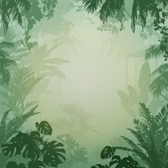 Vector background with tropical plants.
