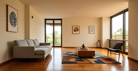 Fototapeta premium inside a mid-century modern apartment