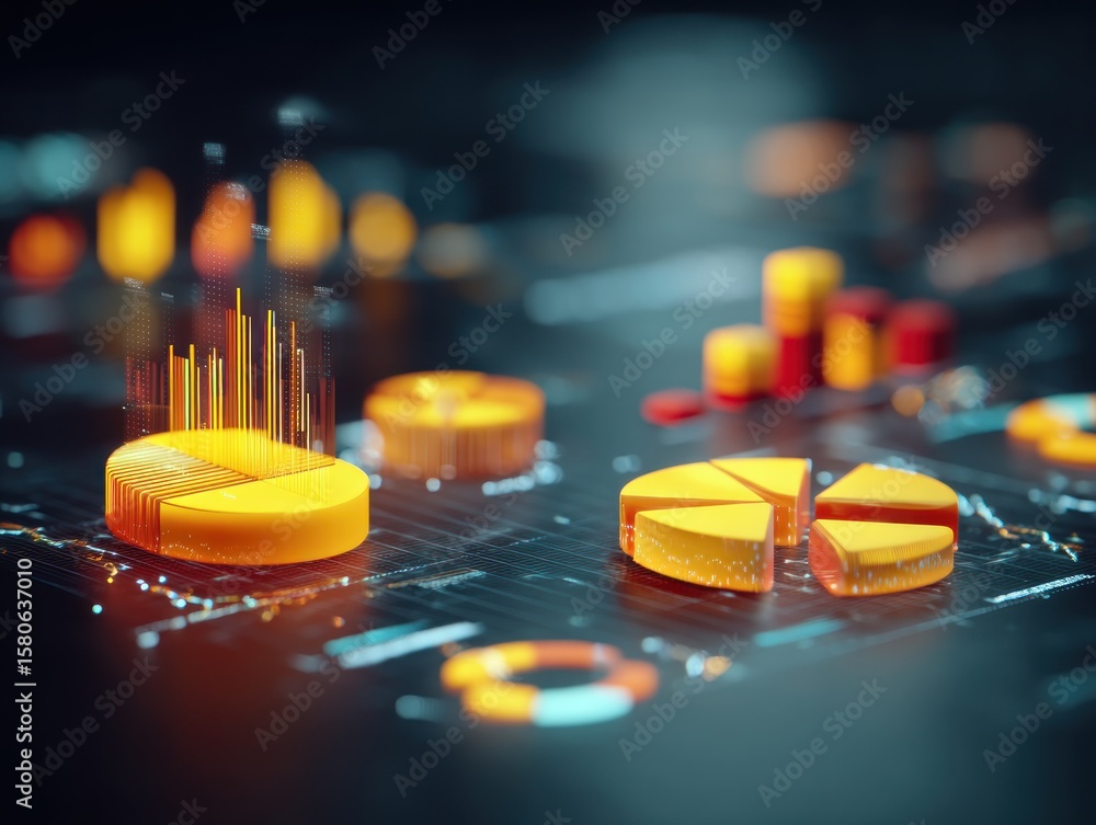 Poster abstract data visualization charts