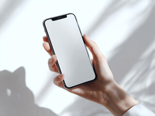 スマートフォンを持つ女性の手元