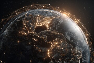 Obraz premium Global network of cities