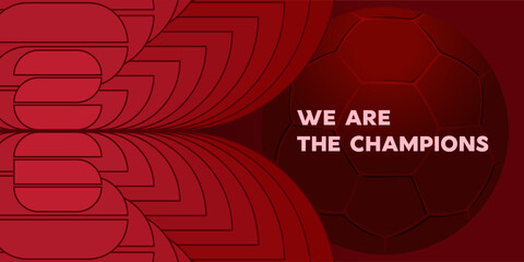 Soccer red background, vector illustration