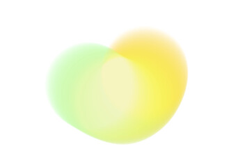 Blue orange green yellow gradient shape isolated PNG. Transparent trendy overlay on soft blurry background with smooth glowing flow for modern poster, header or design element