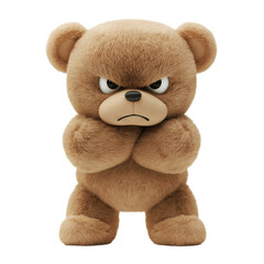 Cute but Angry Teddy Bear Icon with Clear Background