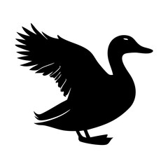 Obraz premium A Duck Silhouette Vector Illustration
