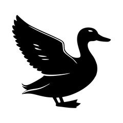 Obraz premium A Duck Silhouette Vector Illustration