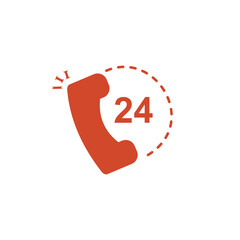 design about 24 hours open phone icon