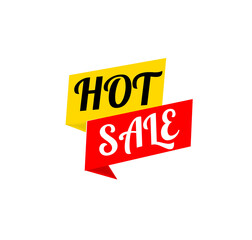 Hot sell banner with bold promotional design isolated on white background