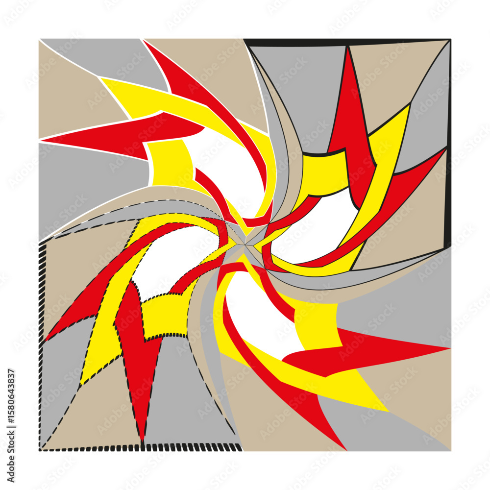 Aufkleber swirling star pattern. dynamic shape motion. colorful vortex illustration. vector abstract symbol.