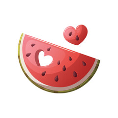 Watermelon slice isolated on white. Vector illustration