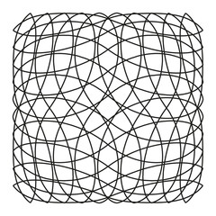 Overlapping circles pattern. Geometric oval lattice. Abstract line art. Vector modern grid.