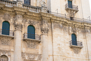 Fototapeta premium Exploring the architectural beauty of Santa Iglesia Catedral in Jaen, Andalucia, Spain during a sunny day