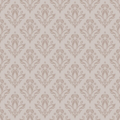 Brown damask seamless pattern vector for wallpaper, this damask pattern vector is ideal for textiles, packaging and elegant damask pattern vector prints