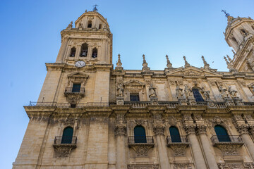 Exploring the architectural beauty of Santa Iglesia Catedral in Jaen, Andalucia, Spain on a clear...