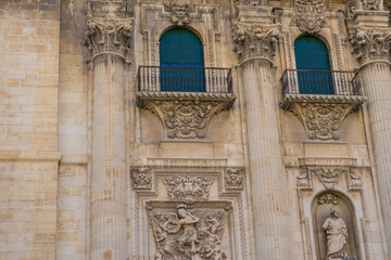 Obraz premium Exploring intricate architectural details of Santa Iglesia Catedral in Jaen, Andalucia, Spain