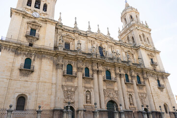 Fototapeta premium Exploring the architectural beauty of Santa Iglesia Catedral and Museo Catedralicio in Jaen, Andalucia, Spain during a sunny day