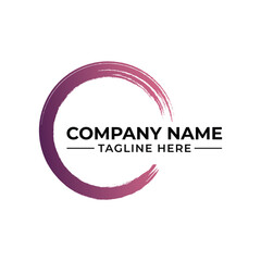 Modern Business Logo Design Featuring a Circular Brush Stroke and Company Name With Tagline, Minimalist and Elegant Aesthetic
