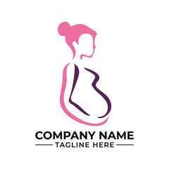 Elegant Logo Design Featuring a Pregnant Woman for Maternity or Healthcare Businesses and Brands Beautiful Pregnancy Symbol