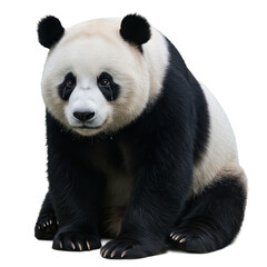 Cute Panda Bear Sitting Isolated on Transparent Background