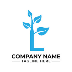 Elegant and Minimalist Logo Design Featuring a Stylized Letter L with Leaf Accents for a Natural and Organic Brand Identity