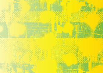 Glitch distorted geometric shape . Noise destroyed logo . Trendy cyber punk poster . Glitched frame .Grunge textured . Distressed effect .Vector shapes with a halftone dots screen print texture. 