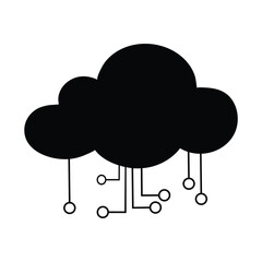 Cloud Computing with Circuit Line Connections Icon 