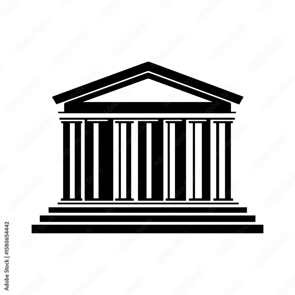 Aufkleber simple building architecture logo linear columns temple design.