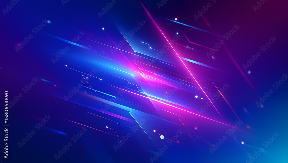 Aufkleber abstract futuristic background with glowing lines and shapes for graphic design use