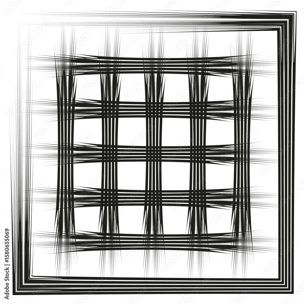 Aufkleber abstract grid pattern. textured line drawing. chaotic brush strokes. vector artistic background.