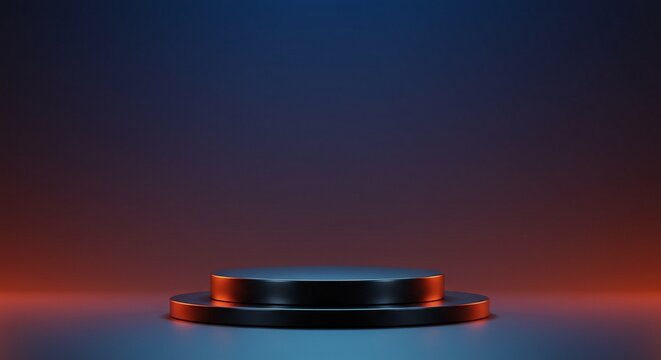 Stylized abstract podium setup with gradient light background