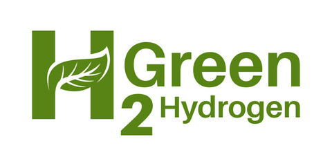 Green hydrogen logo vector illustration template. Simple design letter hand draw