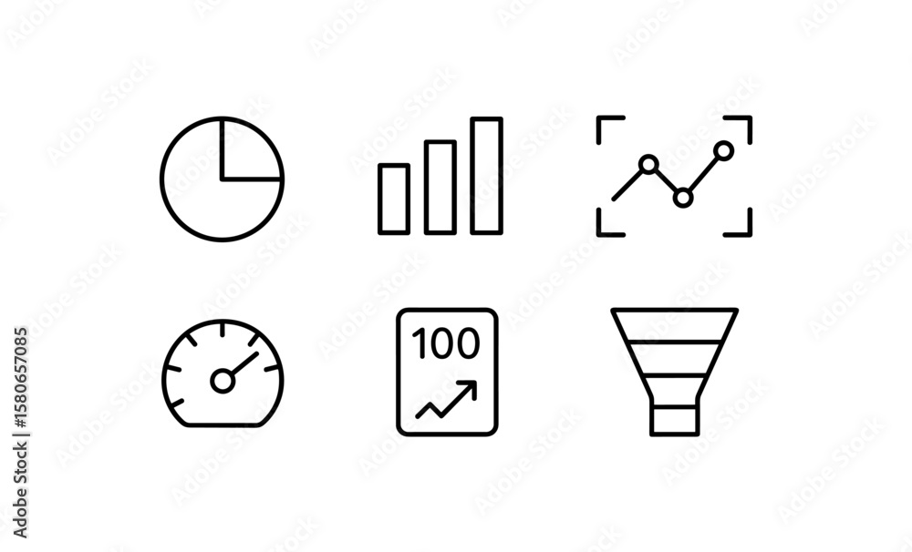Poster minimalist dashboard icons for data analysis and business metrics