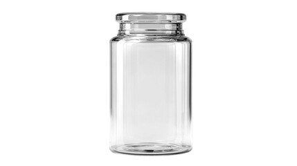 A clear polycarbonate capsule jar variant 57, white background --ar 16:9