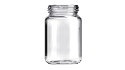 A clear polycarbonate capsule jar variant 2855, white background --ar 16:9