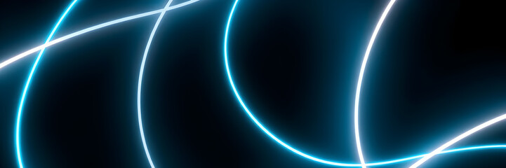 Dark abstract background with red neon glowing lines. Bold neon blue light trails on a dark surface, creating a striking and futuristic effect. Perfect for tech, digital design themes