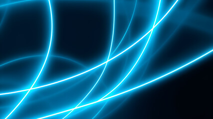 Dark abstract background with red neon glowing lines. Bold neon blue light trails on a dark surface, creating a striking and futuristic effect. Perfect for tech, digital design themes