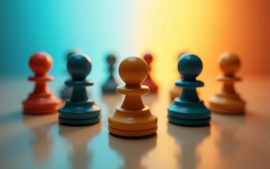 Mobbing, Konflikt, Integration, Team -dargestellt mit Spielfiguren. High quality