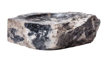 A flat-cut polished stone incense base variant 5795, white background --ar 16:9