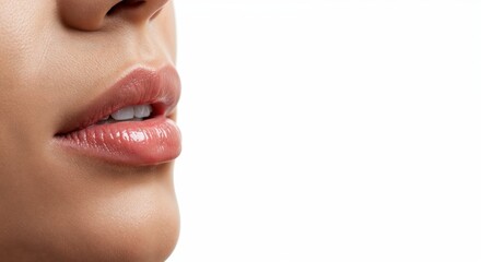 Obraz premium Close-up of lips with a natural and soft appearance.