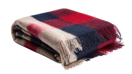 A fringe-edge wool scarf folded neatly variant 8067, white background --ar 16:9