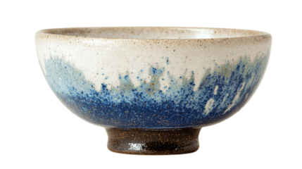 A glazed ceramic cereal bowl with footed base variant 3804, white background --ar 16:9